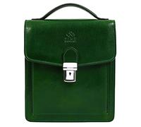 Time Resistance Leder Aktentasche - Leder Tasche Handgefertigt in Italien - Arbeitstasche mit Schultergurt - Kleine Businesstasche - Umhängetasche