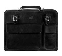 Time Resistance Leder Arbeitstasche - Handgefertigte Ledertasche 15 Zoll Laptoptasche Bürotasche Notebooktasche Businesstasche Aktentasche Umhängetasche (Schwarz, L)