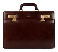 Time Resistance Leder-Attaché-Aktentasche Aktentasche aus vollnarbigem italienischem Leder - Laptoptasche bis zu 15 Zoll - Hartschale mit Schloss