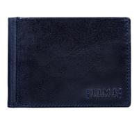 Time Resistance Leder Bifold Geldbörse - Handgefertigte Italienische Vollnarbenleder Geldbörse - Schlanke Geldbörse mit Geldklammer (Blau)