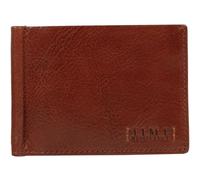 Time Resistance Leder Bifold Geldbörse - Handgefertigte Italienische Vollnarbenleder Geldbörse - Schlanke Geldbörse mit Geldklammer (Cognac Braun)