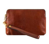 Time Resistance Leder Clutch für Herren - Cognac Braun Organizer Tasche für Herren - Handgelenktasche - Aktentasche Handgefertigt in Italien - Geschenkbox Inklusive