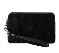 Time Resistance Leder Clutch für Herren - Schwarz Organizer Tasche für Herren - Handgelenktasche - Aktentasche Handgefertigt in Italien - Geschenkbox Inklusive