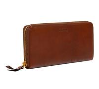 Time Resistance Leder Minimalistische Geldbörse - Handgefertigte Italienische Vollnarbenleder Kontinentalgeldbörse - Schlanker Karten- und Bargeldhalter (Cognac Braun)