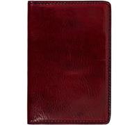 Time Resistance Leder-Passhülle - Reisegeldbörse aus Vollnarbenleder - Reisepass-Hülle mit Kartenfächern (Rot)