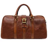 Time Resistance Leder Reisetasche Herren und Dammen Leder Sporttasche Seesack zum Mitnehmen