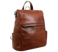 Time Resistance Leder Rucksack für Damen - 100% Lederrucksack - Vintage Rucksack Damen groß - Damentaschen