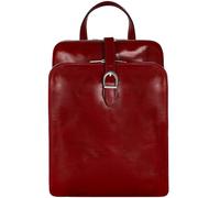 Time Resistance Leder-Rucksack, umwandelbar zur Umhängetasche, Reiserucksack aus genarbtem Echtleder für Damen, Rot/Ausflug, einfarbig (Getaway Solids), Classic