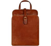 Time Resistance Leder-Rucksack, umwandelbar zur Umhängetasche, Reiserucksack aus genarbtem Echtleder für Damen, Cognac-Braun, 10.4x3.94x13.4 inches, Classic