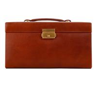 Time Resistance Leder Schmuckkästchen - Braun Schmuckaufbewahrung - Schmuck Verstauen - Schmuckkasten mit Spiegel - Schmuck Organizer mit Vielen Fächern - Jewelry Box