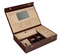 Time Resistance Leder-Schmuckkästchen Vollnarbenleder Schmuck Organizer Aufbewahrung von Accessoires