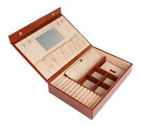 Time Resistance Leder-Schmuckkästchen Vollnarbenleder Schmuck Organizer Aufbewahrung von Accessoires