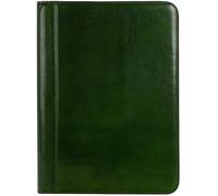 Leder Schreibmappe A4 - Konferenzmappe für Herren - Organizer Mappe - Stylische Aktenmappe - Grün - Time Resistance