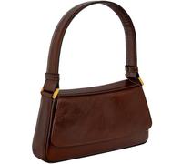 Time Resistance Lederhandtasche - Geldbörse aus Vollnarbenleder für Damen - Umhängetasche (Braun)