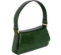 Time Resistance Lederhandtasche - Geldbörse aus Vollnarbenleder für Damen - Umhängetasche (Grün)