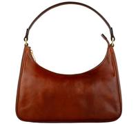 Time Resistance Lederhandtasche - Vollnarbenleder Geldbörse für Damen - Umhängetasche (Cognac-Braun)