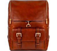 Time Resistance Lederrucksack - Passend für Laptops bis zu 15 Zoll - Großer Reiserucksack für Damen und Herren - Unisex-Rucksack im Vintage-Stil - Tasche aus Vollnarbenleder (Cognacbraun)