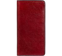 Time Resistance Rot Leder Anzug Geldbörse - Vollnarbenleder Geldbeutel hergestellt in Italien - Schlankes Portemonnaie - 100% Leder Brusttasche - Hohes Billfold-Kartenetui - Slim Suit Wallet