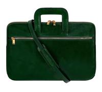 Time Resistance Leder Aktentasche für Herren mit Schultergurt - Handgefertigt in Italien - Arbeitstasche - Businesstasche - Umhängetasche - Grün