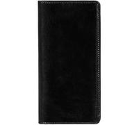 Time Resistance Schwarz Leder Anzug Geldbörse - Vollnarbenleder Geldbeutel hergestellt in Italien - Schlankes Portemonnaie - 100% Leder Brusttasche - Hohes Billfold-Kartenetui - Slim Suit Wallet