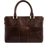 Time Resistance Vollnarbenleder Geldbörse für Frauen - Lederhandtasche - Top Handle Bag - Tote Bag, Dunkelbraun