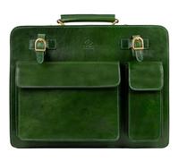 Time Resistance Zeitbeständigkeit Leder-Aktentasche - edle Ledertasche für Herren - Business-Aktenmappe - Vintage-Aktentasche (Grün)
