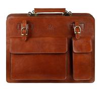 Time Resistance Cognacbraun Leder Arbeitstasche - Handgemacht Ledertasche 15 Zoll Laptoptasche Bürotasche Notebooktasche Businesstasche Aktentasche Umhängetasch