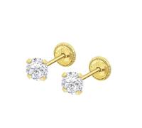 TIME ROAD Ohrringe Mädchen Baby Gold 9K - Ohrstecker Herz 4 mm - Kinderohrringe Gold Schraubverschluss Sicher - 3-24 Monate - Geschenk Taufe Geburt Geburtstag HIN00158/4