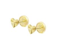 TIME ROAD Ohrringe Mädchen Baby Gold 9K - Ohrstecker Herz 4 mm - Kinderohrringe Gold Schraubverschluss Sicher - 3-24 Monate - Geschenk Taufe Geburt Geburtstag HIN00010/4