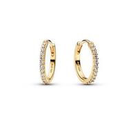 Timeless Creolen für Damen mit Zirkonia, IP Gold