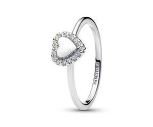 Timeless Damen Herzring aus 925er Silber, gravierbar