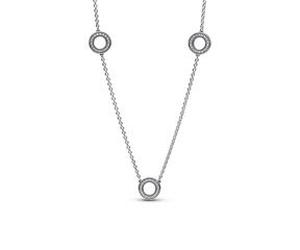 Timeless Damenkette Kreise aus Sterlingsilber, Zirkonia