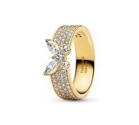 Timeless Damenring Schmetterling, IP Gold, Zirkonia