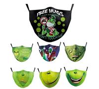 Timess Weihnachten Halloween Mundschutz Damen und Herren Face Cover Baumwolle Soft Half Face 3D Lustig Motive Mund und Nasenschutz Atmungsaktiv Multifunktionstuch Bandana Halstuch (A3-7PCS)