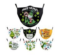 Timess Weihnachten Halloween Mundschutz Damen und Herren Face Cover Baumwolle Soft Half Face 3D Lustig Motive Mund und Nasenschutz Atmungsaktiv Multifunktionstuch Bandana Halstuch (A2-7PCS)