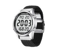 TIMEURE Schrittzähler-Uhr für Männer & Senioren | Modisches Design | Wasserdichter Armbanduhr mit Großer Digitalanzeige | Einfacher & Genauer Schrittzähler-Funktion (Schwarz)