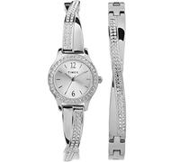 Timex Damen-Armbanduhr und Armband aus Swarovski-Kristall, 23 mm, Silberfarben., Klassisch