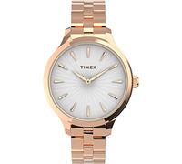 Timex Damen Trend 36mm Uhr - Rose Gold-Ton Gehäuse mit Weißem Zifferblatt und Rose Gold-Ton Armband TW2V06300