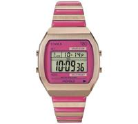 Timex Damenuhr T80, 36 mm, roségoldfarbenes Erweiterungsband, rosafarbenes Zifferblatt, roségoldfarbenes Gehäuse, Rotgoldfarben, Modern