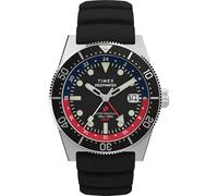 Timex Deep Water Reef Herren-Armbanduhr, 41 mm, schwarzes Armband, schwarzes Zifferblatt, Edelstahlgehäuse