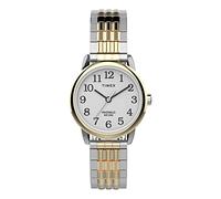 Timex Easy Reader 25mm Damen-Armbanduhr mit Dehnband, perfekte Passform TW2V05900, Silber