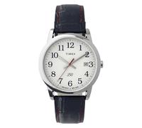 Timex Easy Reader America 250 Herren-Armbanduhr, 35 mm, blaues Armband, weißes Zifferblatt, silberfarbenes Gehäuse