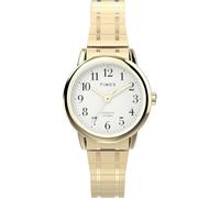 Timex Easy Reader Damen-Armbanduhr, 25 mm, goldfarbenes Edelstahl-Stretcharmband, weißes Zifferblatt, goldfarbenes Gehäuse TW2W52400