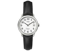 Timex Easy Reader Damen-Armbanduhr, 25 mm, schwarzes Lederarmband, Datumsfenster, Quarz-Armbanduhr, T2H331