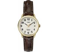 Timex Easy Reader T20071 Damen-Armbanduhr, 25 mm, braunes Lederband