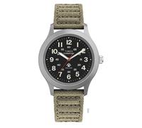 Timex Expedition Field Herren-Armbanduhr, 36 mm, hellbraunes Armband, schwarzes Zifferblatt, silberfarbenes Gehäuse