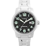 Timex Expedition Field Herren-Armbanduhr, 40 mm, dehnbares Edelstahlarmband, schwarzes Zifferblatt, IP-Stahlgehäuse TW4B31300