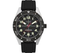 Timex Expedition Field Solar Herren-Armbanduhr, 43 mm, schwarzes Silikonarmband, schwarzes Zifferblatt, IP-Stahlgehäuse TW4B30800