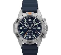 Timex Expedition North Herren-Armbanduhr, 42 mm, blaues Silikonarmband, blaues Zifferblatt, IP-Stahl-Gehäuse TW2Y06900