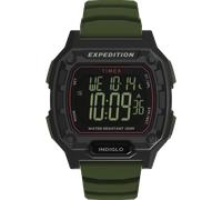 Timex Expedition Ridge TW4B34500 - Orologio Digitale al quarzo da Uomo, 43 mm, cinturino in Silicone Verde e cassa nera